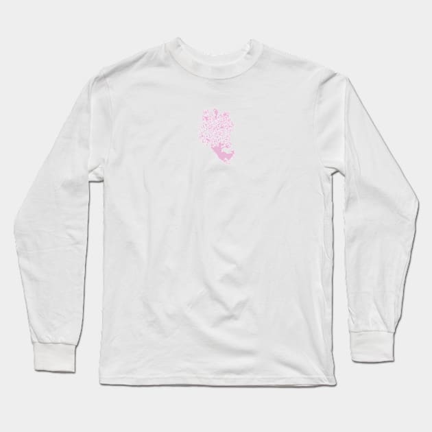 Pink Peacock. Long Sleeve T-Shirt by SalsySafrano